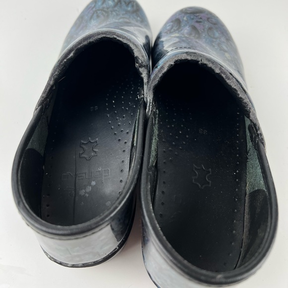DANSKO Iridescent Silver Purple Bubbles Water Drop Professional Clogs SZ 38 - Picture 3 of 10